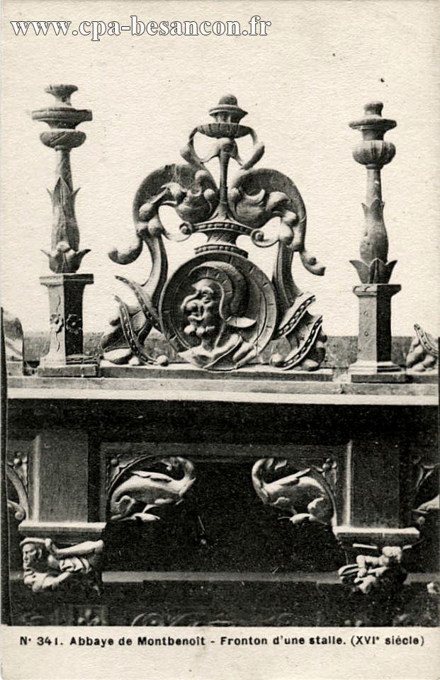 N° 341. Abbaye de Montbenoît - Fronton d une stalle. (XVIe siècle)